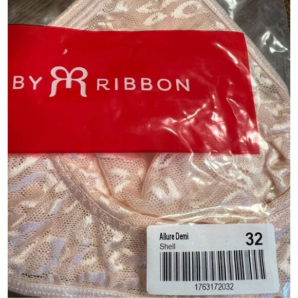 Ruby Ribbon Allure Sheer Demiette Bra Shell Nwt Size 32 - Picture 5 of 5